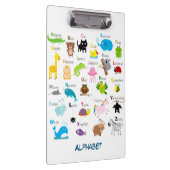 動物の写真および手紙とのアルファベット クリップボード (右)