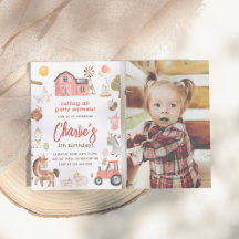 動物の写真を使った誕生日パーティーの招待状