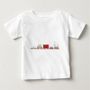 動物の列車ロング ベビーTシャツ