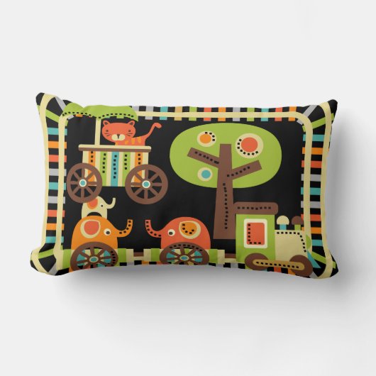 動物の列車MOJO枕 ランバークッション (正面)