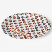 動物の前足シルエットサンクスギビングポーティホワイト ペーパープレート (アングル)