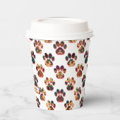 動物の前足シルエットサンクスギビングポーティホワイト 紙コップ (左)