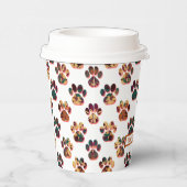 動物の前足シルエットサンクスギビングポーティホワイト 紙コップ (右)