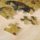 動物の勉強：ロバ、サル、猫と犬 ジグソーパズル (側面)