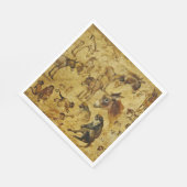 動物の勉強:ロバ、サル、猫と犬 スタンダードランチョンナプキン (角)