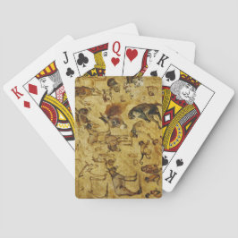 動物の勉強：ロバ、サル、猫と犬 トランプ