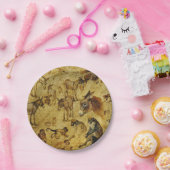 動物の勉強：ロバ、サル、猫と犬 ペーパープレート (パーティー)