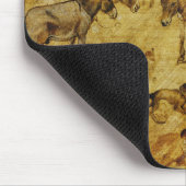 動物の勉強：ロバ、サル、猫と犬 マウスパッド (コーナー)