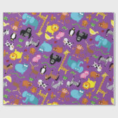 動物の包装紙の動物園の誕生会 ラッピングペーパー (フラット)