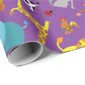 動物の包装紙の動物園の誕生会 ラッピングペーパー (ロールコーナー)