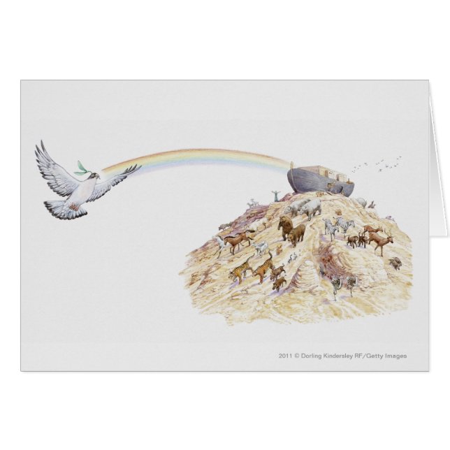 動物の去ることのノアの箱舟のイラストレーション (正面横)