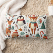 動物の友メリー達クリスマス枕 ランバークッション (ブランケット)