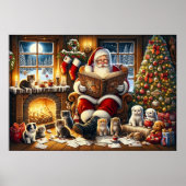 動物の友人とサンタクロース ポスター (正面)