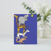 動物の友人と星 ポストカード (スタンド正面)