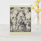 動物の友人 カード (黄色い花)