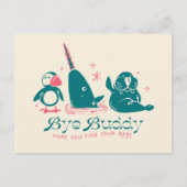 動物の友達たち - バイバイ、バディ。お父さんを探してね シーズンポストカード (正面)