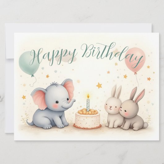 動物の友達とお誕生日おめでとう (正面)