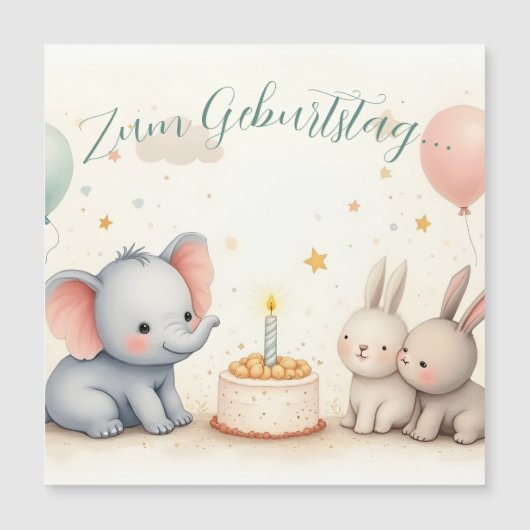 動物の友達と甘い誕生日おめでとう (正面)