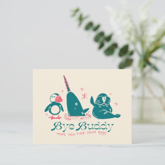 動物の友達 - バイバイ、バディ。お父さんに会えますように シーズンポストカード (スタンド正面)