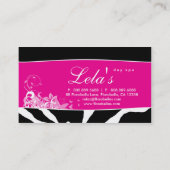 動物の名刺のシマウマのネイルサロンのピンク 名刺 (裏面)
