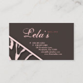 動物の名刺のシマウマのネイルサロンの明るいピンク 名刺 (裏面)