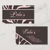 動物の名刺のシマウマのネイルサロンの明るいピンク 名刺 (正面/裏面)