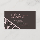 動物の名刺のシマウマのネイルサロンの明るいピンク 名刺 (裏面)