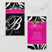 動物の名刺のシマウマの美容院の王冠 名刺 (正面/裏面)