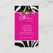 動物の名刺のシマウマの美容院の王冠 名刺 (裏面)