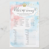 動物の名前ベビーシャワーゲーム |性別によるパーティーの表示 (正面)