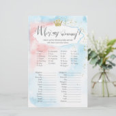 動物の名前ベビーシャワーゲーム |性別によるパーティーの表示 (スタンド正面)