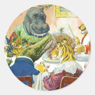 動物の国でのクリスマスバンケット ラウンドシール