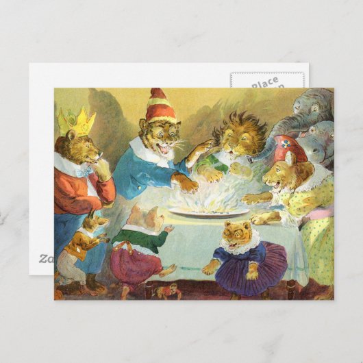 動物の国のクリスマスパーティー シーズンポストカード (正面/裏面)