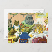 動物の土地のクリスマスの宴会 シーズンポストカード (正面/裏面)