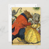 動物の土地のクリスマスの球のカバ及びくま シーズンポストカード (正面/裏面)