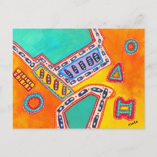 動物の夢の抽象的な郵便はがき ポストカード (正面)