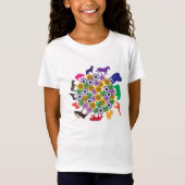 動物の女の子の素晴らしいジャージーの上 Tシャツ (正面)