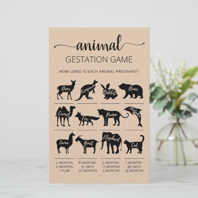 動物の妊娠期間クイズ　ベビーシャワーゲーム (スタンド正面)