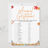 動物の妊娠赤ちゃんシャワーゲームリトルカボチャ 招待状 (正面)