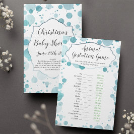 "動物の妊娠"青いドット赤ちゃんシャワーゲーム