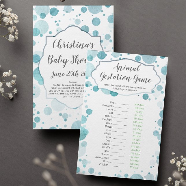 "動物の妊娠"青いドット赤ちゃんシャワーゲーム (クリエイターアップロード済み)