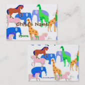 動物の子供のテレホンカード コーリングカード (正面/裏面)