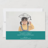 動物の子供の幼稚園の写真卒業のお知らせ 招待状 (裏面)