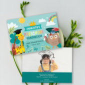 動物の子供の幼稚園の写真卒業のお知らせ 招待状