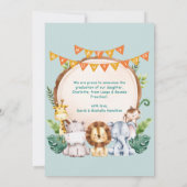 動物の子供の幼稚園の写真卒業のお知らせ 招待状 (裏面)