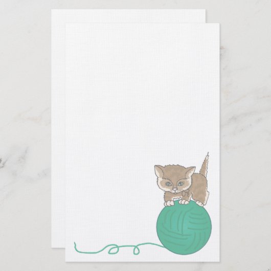 動物の子猫ペット好き文房具 便箋 (正面/裏面)