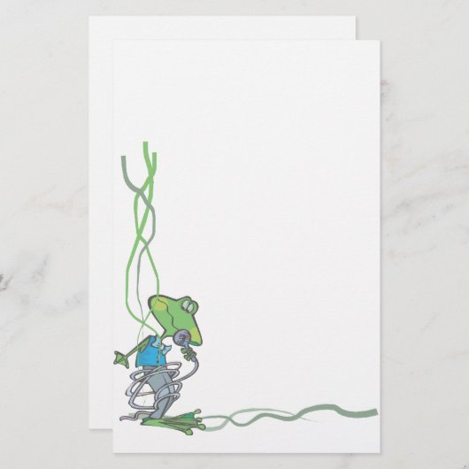 動物の定置型ペット愛好家カエル定置型 便箋 (正面/裏面)