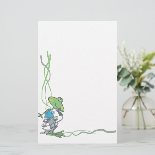 動物の定置型ペット愛好家カエル定置型 便箋 (スタンド正面)