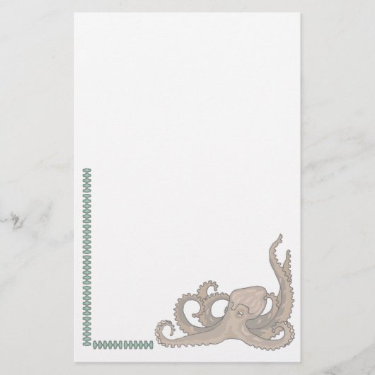 動物の定置型ペット愛好家タコ定置型 便箋 (正面)