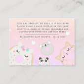 動物の寄宿本でベビーの赤ちゃんシャワー エンクロージャーカード (正面)